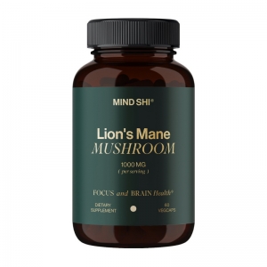 Гриб Їжовик гребінчастий для когнітивного здоров'я Mind Shi Lion's Mane Mushroom 1000 mg 60 капсул Гриб Їжовик гребінчастий для когнітивного здоров'я Mind Shi Lion's Mane Mushroom 1000 mg 60 капсул