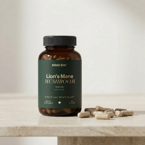 Гриб Їжовик гребінчастий для когнітивного здоров'я Mind Shi Lion's Mane Mushroom 1000 mg 60 капсул Гриб Їжовик гребінчастий для когнітивного здоров'я Mind Shi Lion's Mane Mushroom 1000 mg 60 капсул