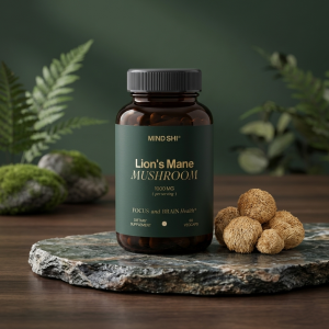 Гриб Їжовик гребінчастий для когнітивного здоров'я Mind Shi Lion's Mane Mushroom 1000 mg 60 капсул Гриб Їжовик гребінчастий для когнітивного здоров'я Mind Shi Lion's Mane Mushroom 1000 mg 60 капсул