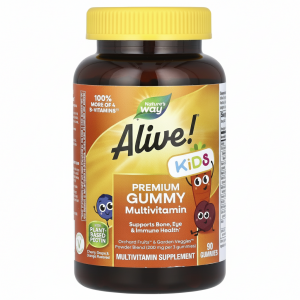 Мультивітаміни для дітей Nature's Way Alive! Kids (90 мармеладок) вишня, апельсин, виноград