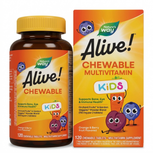Мультивітаміни для дітей Nature's Way Alive! Kids 120 жувальних таблеток - вишня, апельсин, виноград Мультивітаміни для дітей Nature's Way Alive! Kids 120 жувальних таблеток - вишня, апельсин, виноград
