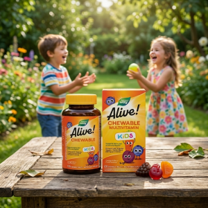Мультивітаміни для дітей Nature's Way Alive! Kids 120 жувальних таблеток - вишня, апельсин, виноград Мультивітаміни для дітей Nature's Way Alive! Kids 120 жувальних таблеток - вишня, апельсин, виноград