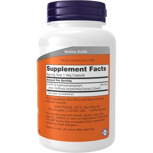 Дієтична добавка 5-HTP (5-гідрокситриптофан), 100 mg NOW Foods  (120 капсул)