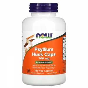 Лушпиння насіння подорожника для здоров'я кишечника Psyllium Husk Caps 700 mg Now Foods (180 капсул)