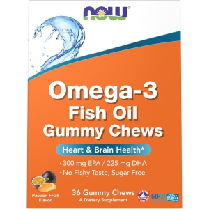 Риб'ячий жир з омега-3, маракуйя, Now Foods Omega-3 Fish Oil Gummy Chews (36 жувальних таблеток) Риб'ячий жир з омега-3, маракуйя, Now Foods Omega-3 Fish Oil Gummy Chews (36 жувальних таблеток)
