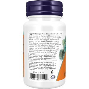 Біодобавка Цинк Now Foods Zinc 50 mg (100 таблеток)