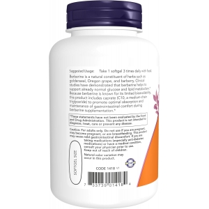 Берберин для підтримки рівня глюкози Now Foods Berberine Glucose Support 90 гелевих капсул