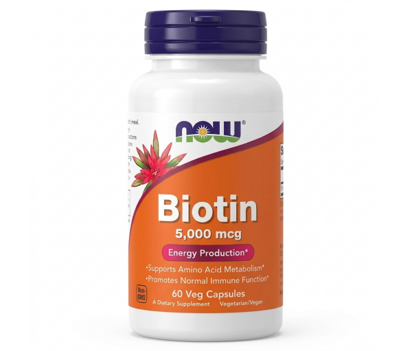 Біотин у капсулах (Вітамін B7) Now Foods Biotin 5000 mcg 60 капсул Біотин у капсулах (Вітамін B7) Now Foods Biotin 5000 mcg 60 капсул