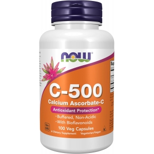 Вітамін C та аскорбат кальцію Now Foods C-500 Calcium Ascorbate-C 500 мг 100 капсул