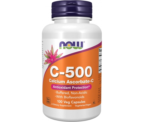 Вітамін C та аскорбат кальцію Now Foods C-500 Calcium Ascorbate-C 500 мг 100 капсул Вітамін C та аскорбат кальцію Now Foods C-500 Calcium Ascorbate-C 500 мг 100 капсул