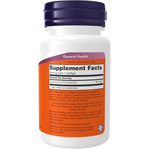 Коензим (вироблення клітинної енергії) Now Foods CoQ10 100 mg 50 капсул