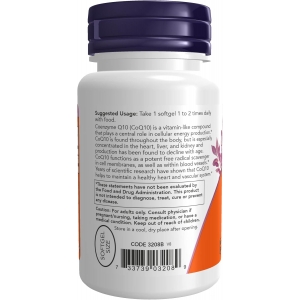 Коензим (вироблення клітинної енергії) Now Foods CoQ10 100 mg 50 капсул