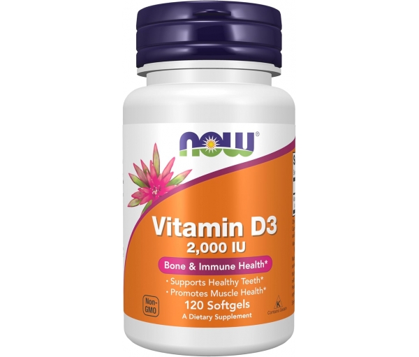 Вітамін D3 для імунітету та здоров'я кісток Now Foods Vitamin D-3 2000 IU 50 мкг (120 капсул) Вітамін D3 для імунітету та здоров'я кісток Now Foods Vitamin D-3 2000 IU 50 мкг (120 капсул)