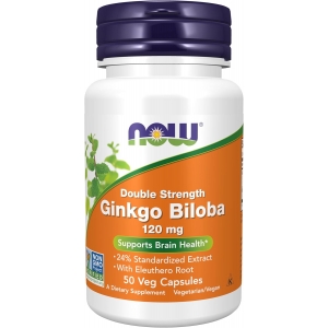 Гінкго Білоба для мозкової діяльності Now Foods Ginkgo Biloba 120 mg 50 капсул Гінкго Білоба для мозкової діяльності Now Foods Ginkgo Biloba 120 mg 50 капсул