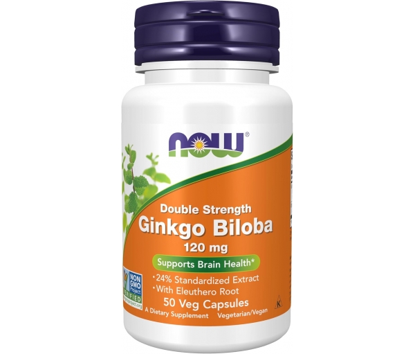Гінкго Білоба для мозкової діяльності Now Foods Ginkgo Biloba 120 mg 50 капсул Гінкго Білоба для мозкової діяльності Now Foods Ginkgo Biloba 120 mg 50 капсул
