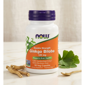 Гінкго Білоба для мозкової діяльності Now Foods Ginkgo Biloba 120 mg 50 капсул Гінкго Білоба для мозкової діяльності Now Foods Ginkgo Biloba 120 mg 50 капсул