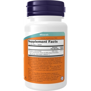 Хром ФТГ Now Foods GTF Chromium 200 mcg 100 таблеток
