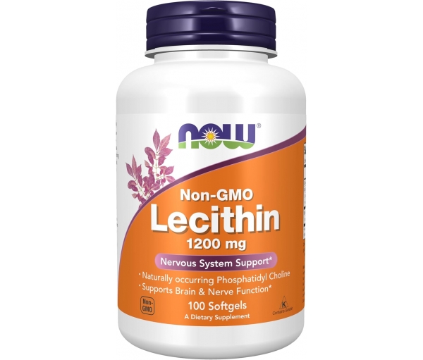 Лецитин для нервової системи та здоров'я печінки Now Foods Lecithin 1200 mg 100 капсул Лецитин для нервової системи та здоров'я печінки Now Foods Lecithin 1200 mg 100 капсул