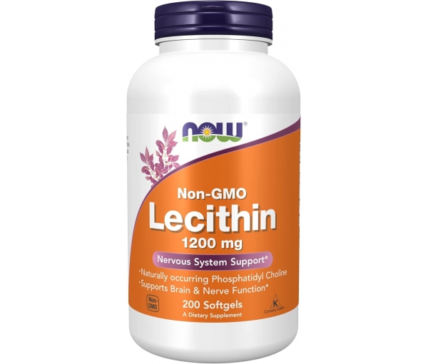Лецитин, для підтримки нервової системи, Now Foods Lecithin 1200 mg (200 капсул) Лецитин, для підтримки нервової системи, Now Foods Lecithin 1200 mg (200 капсул)