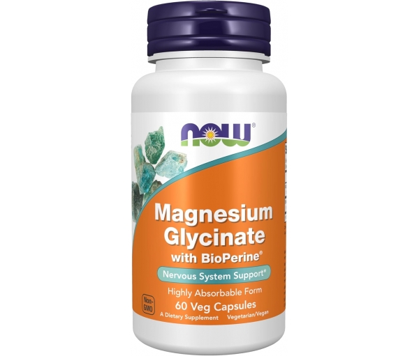Магній гліцинат з біоперином Now Foods Magnesium Glycinate with BioPerine 60 капсул Магній гліцинат з біоперином Now Foods Magnesium Glycinate with BioPerine 60 капсул