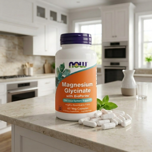 Магній гліцинат з біоперином Now Foods Magnesium Glycinate with BioPerine 60 капсул