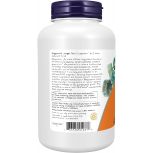 Магній гліцинат з біоперином Now Foods Magnesium Glycinate with BioPerine 180 капсул