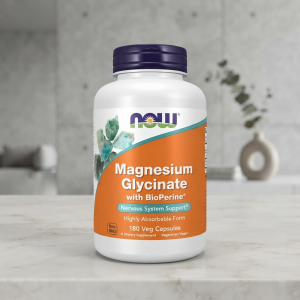 Магній гліцинат з біоперином Now Foods Magnesium Glycinate with BioPerine 180 капсул