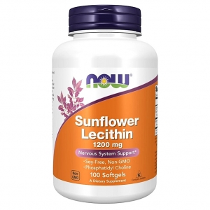 Соняшниковий лецитин Now Foods Sunflower Lecithin 1200 mg (100 капсул)