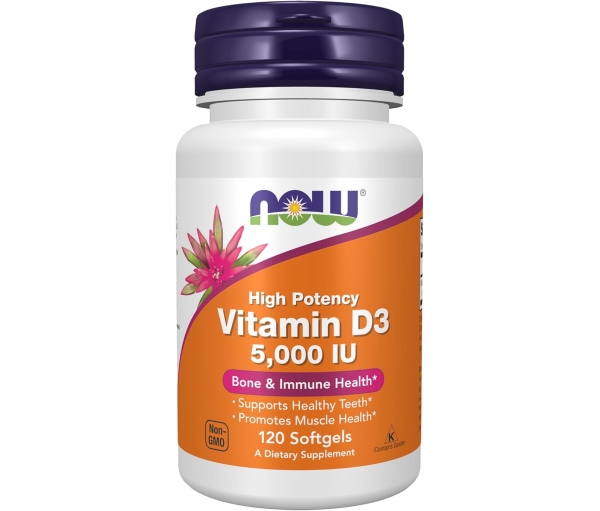 Вітамін D3 для імунітету та здоров'я кісток Now Foods Vitamin D-3 5000 IU 125 мкг (120 капсул) Вітамін D3 для імунітету та здоров'я кісток Now Foods Vitamin D-3 5000 IU 125 мкг (120 капсул)