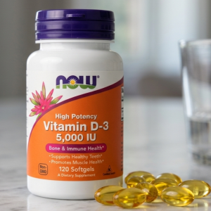 Вітамін D3 для імунітету та здоров'я кісток Now Foods Vitamin D-3 5000 IU 125 мкг (120 капсул)