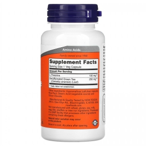 L-теанін для зниження рівня стресу Now Foods L-Theanine 100 mg (90 капсул)