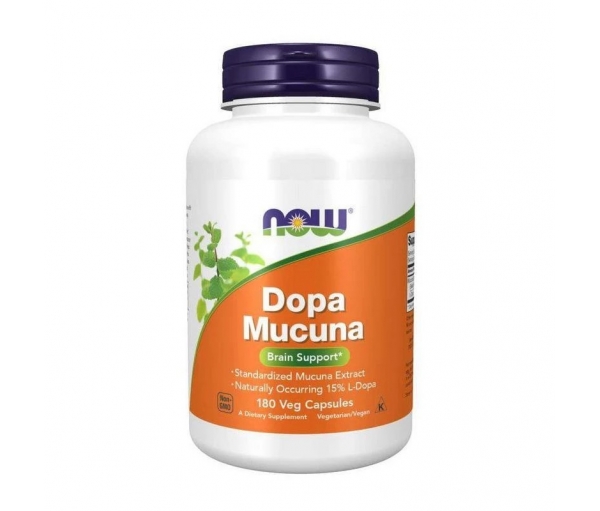Мукуна пекуча, нейромедіатор, Now Foods Dopa Mucuna (180 капсул)