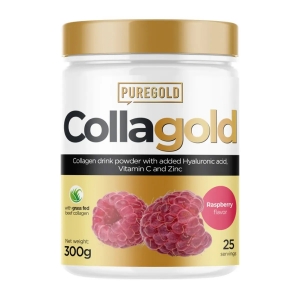 Колаген з гіалуроновою кислотою, цинком та вітаміном С - Pure Gold Collagold Raspberry (порошок, 300 г)