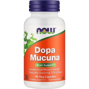 Мукуна пекуча, нейромедіатор, Now Foods Dopa Mucuna (90 капсул)