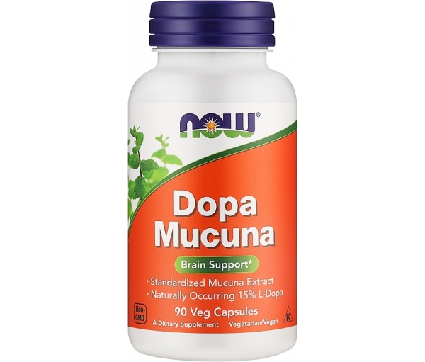 Мукуна пекуча, нейромедіатор, Now Foods Dopa Mucuna (90 капсул) Мукуна пекуча, нейромедіатор, Now Foods Dopa Mucuna (90 капсул)