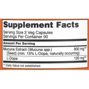 Мукуна пекуча, нейромедіатор, Now Foods Dopa Mucuna (180 капсул) Мукуна пекуча, нейромедіатор, Now Foods Dopa Mucuna (180 капсул)