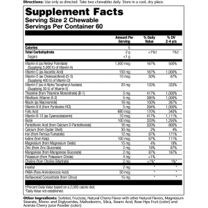 Вітаміни та мінерали для дітей Solaray Kids Vitamins & Minerals, 120 жувальних таблеток