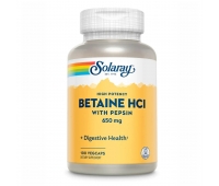 Бетаин гидрохлорид с пепсином Solaray Betaine HCL with Pepsin 650 мг 100 капсул