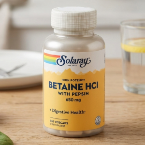Бетаїн гідрохлорид із пепсином Solaray Betaine HCL with Pepsin 650 мг 100 капсул