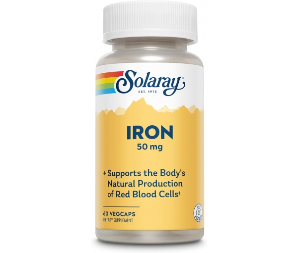 Залізо Solaray Iron 50 mg Veg Caps 60 капсул Залізо Solaray Iron 50 mg Veg Caps 60 капсул