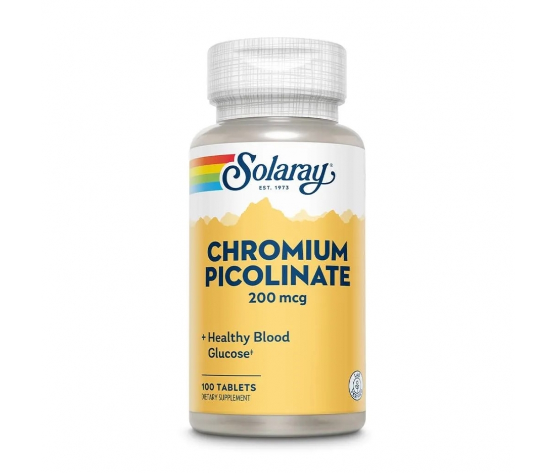Хром піколінат Solaray Chromium Picolinate 200 mcg 100 таблеток Хром піколінат Solaray Chromium Picolinate 200 mcg 100 таблеток