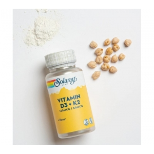 Вітамін D3 + K2 Solaray Vitamin D-3 K-2 (60 капсул) Вітамін D3 + K2 Solaray Vitamin D-3 K-2 (60 капсул)