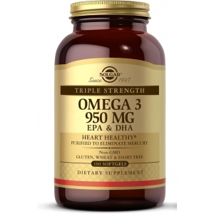 Риб'ячий жир  Омега-3 Solgar Epa & DHA Triple Strength 950 mg Omega-3 (100 капсул)