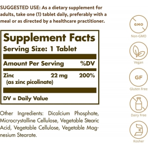Піколінат цинку біодобавка, Solgar Zinc Picolinate 22 mg (100 таблеток) Піколінат цинку біодобавка, Solgar Zinc Picolinate 22 mg (100 таблеток)