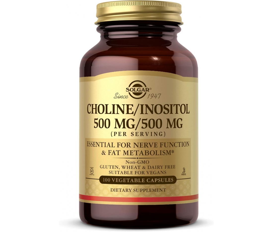 Холін та інозитол для здоров'я печінки Solgar Choline/Inositol 500mg/500mg 100 капсул Холін та інозитол для здоров'я печінки Solgar Choline/Inositol 500mg/500mg 100 капсул