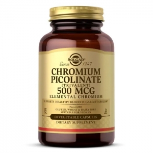 Хром піколінат біодобавка Solgar Chromium Picolinate 500 mcg 60 капсул Хром піколінат біодобавка Solgar Chromium Picolinate 500 mcg 60 капсул