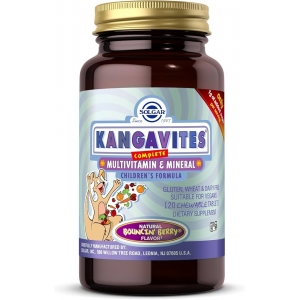 Вітаміни та мінерали для дітей Solgar Kangavites Multivitamin & Mineral Childrens Formula, 120 жувальних таблеток