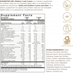 Вітаміни та мінерали для дітей Solgar Kangavites Multivitamin & Mineral Childrens Formula, 120 жувальних таблеток