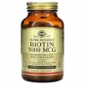 Біотин для здоров'я шкіри, нігтів та волосся, Solgar Biotin 5,000 mcg (100 капсул)