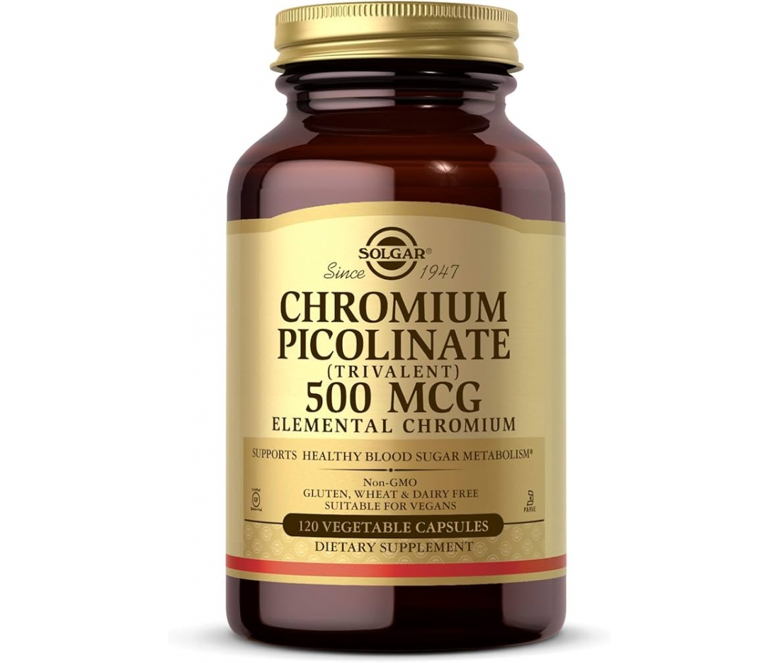 Хром піколінат біодобавка, Solgar Chromium Picolinate 500 mcg (120 капсул) Хром піколінат біодобавка, Solgar Chromium Picolinate 500 mcg (120 капсул)